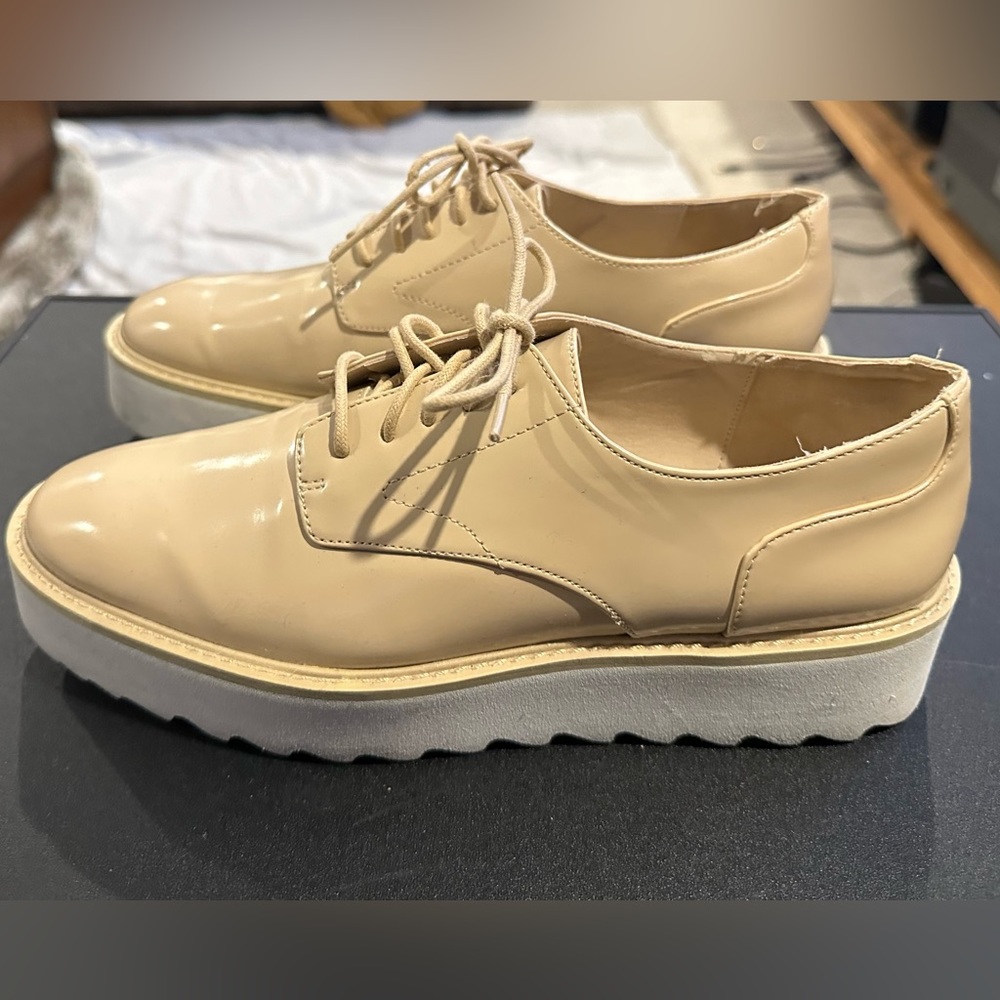 Zara Leather Blush Pink Platform Dress Shoe EUR 38/ US 7